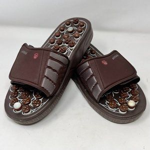Byriver Accupressure Foot Massage Acupoint‎ Stimulation Sandals Brown Size Small